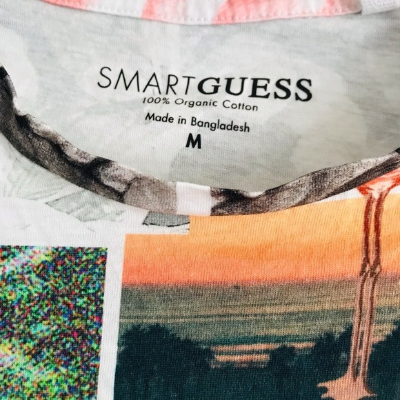 Guess | Short Sleeves Postcard Tee Mens Size M Organic Cotton Crewneck Pullover - Picture 14 of 14